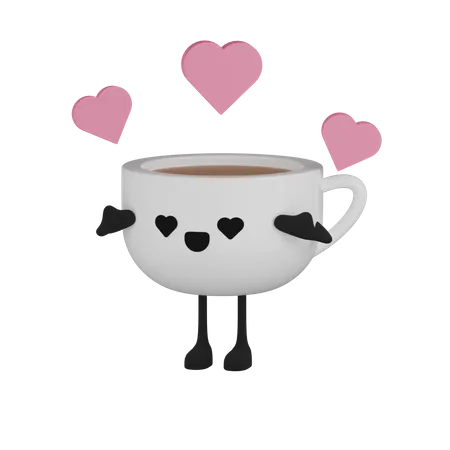 Personagem de xícara de café  3D Icon