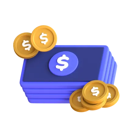 Amount Of Money In 3 D Illustration 3D Icon