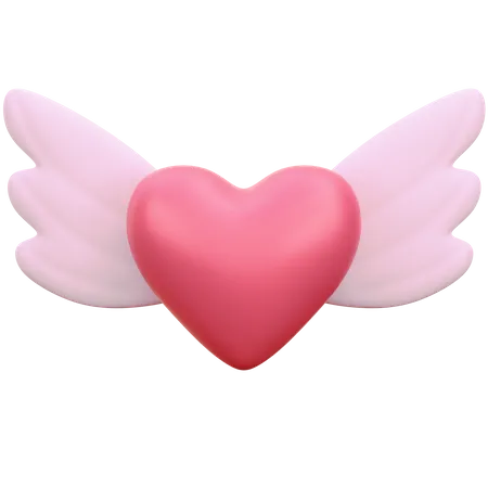 Coeur avec aile  3D Icon