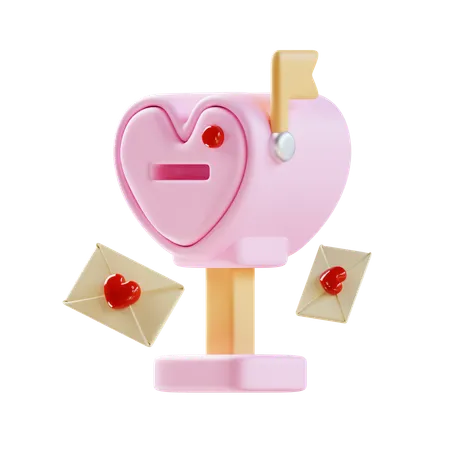 Boîte aux lettres d'amour  3D Icon