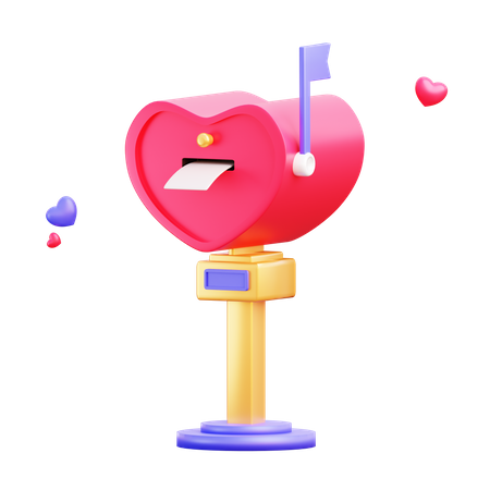 Boîte aux lettres d'amour  3D Illustration