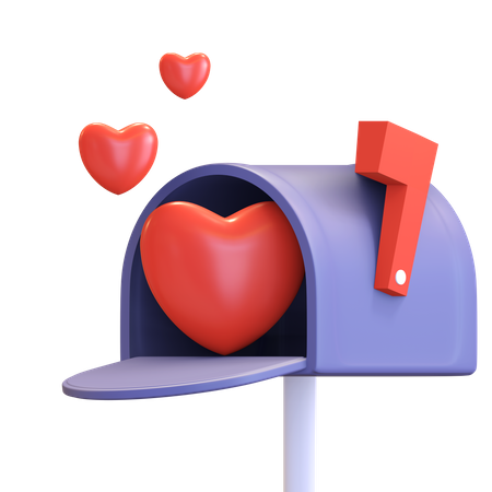 Boîte aux lettres d'amour  3D Illustration