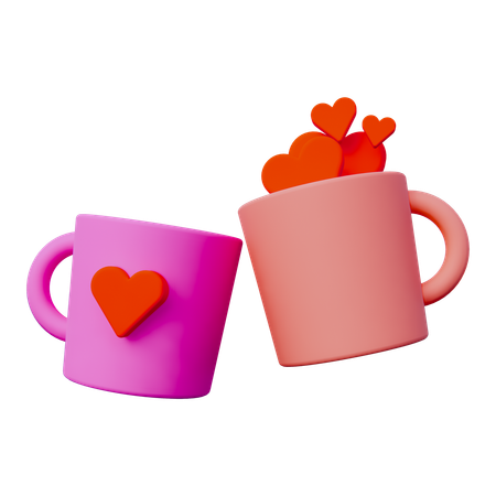 Icône 3D Couple Amour Café  3D Icon