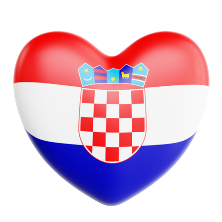 J'aime la Croatie  3D Icon