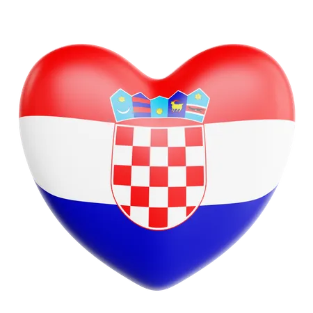 J'aime la Croatie  3D Icon