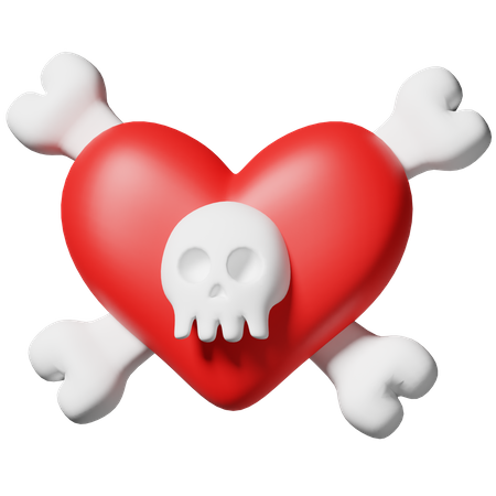 Amour et crâne  3D Icon