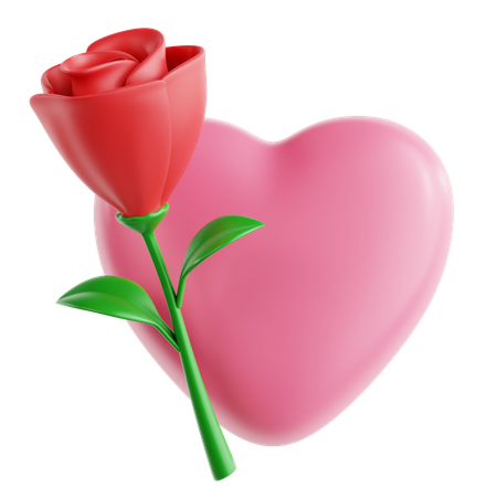 Amour et rose  3D Icon