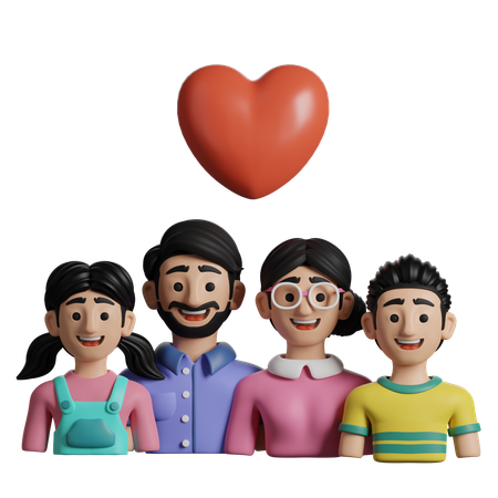 L'amour de la famille  3D Icon