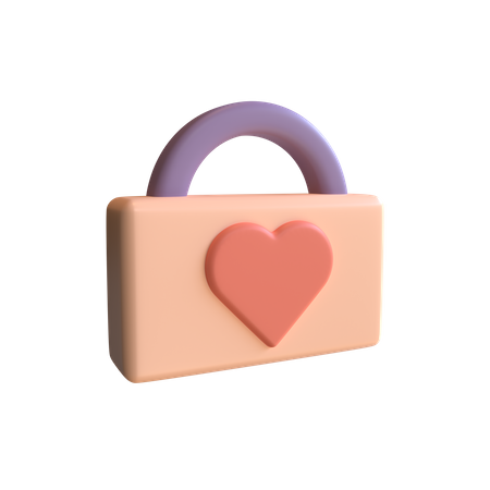 Serrure d'amour  3D Illustration