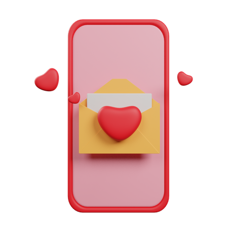 Courrier d'amour  3D Illustration