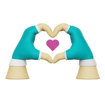 Geste de la main d'amour  3D Icon