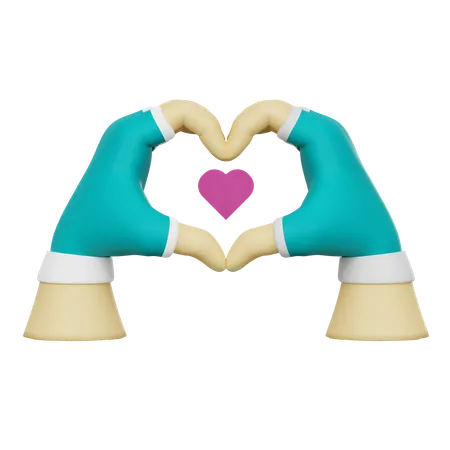 Geste de la main d'amour  3D Icon