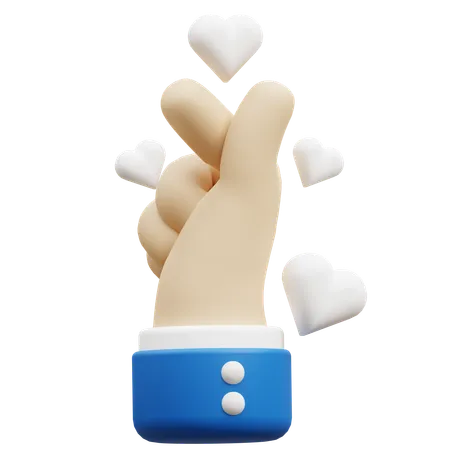 Geste de la main d'amour  3D Icon