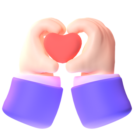 Geste de la main d'amour  3D Icon