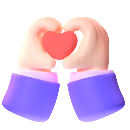 Geste de la main d'amour  3D Icon