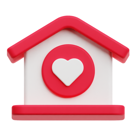 J'aime la maison  3D Icon