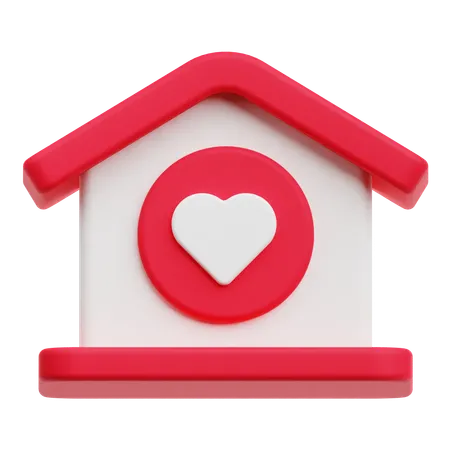 J'aime la maison  3D Icon