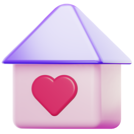 J'aime la maison  3D Icon