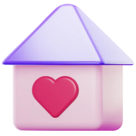 J'aime la maison  3D Icon