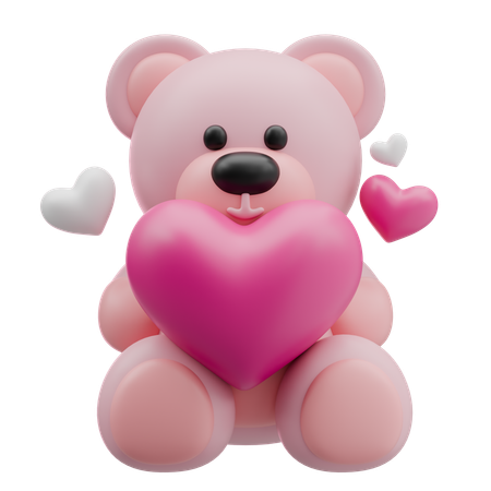 Amour ours en peluche  3D Icon