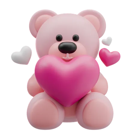 Amour ours en peluche  3D Icon