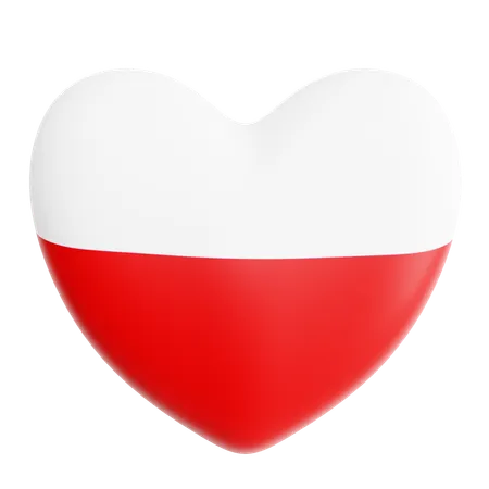 J'aime la pologne  3D Icon