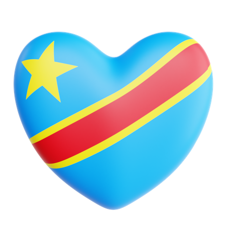 J'aime la République démocratique du Congo  3D Icon