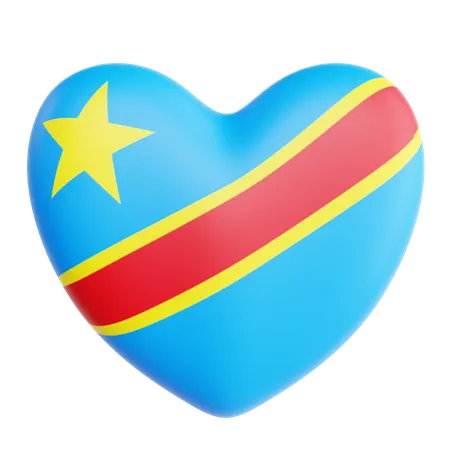 J'aime la République démocratique du Congo  3D Icon