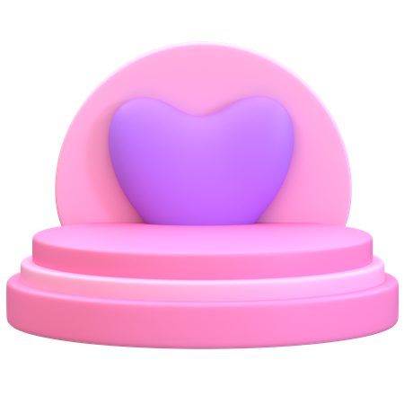 Podium de l'amour romantique  3D Illustration