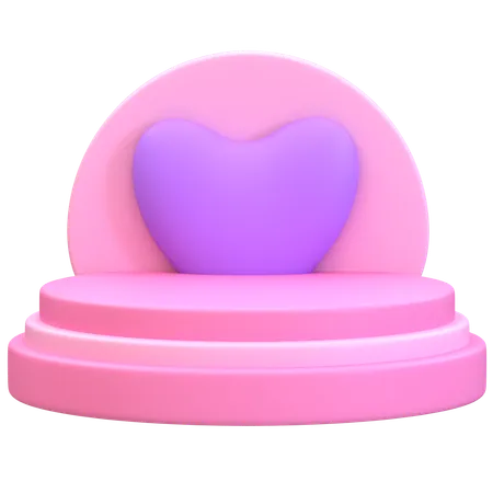 Podium de l'amour romantique  3D Illustration