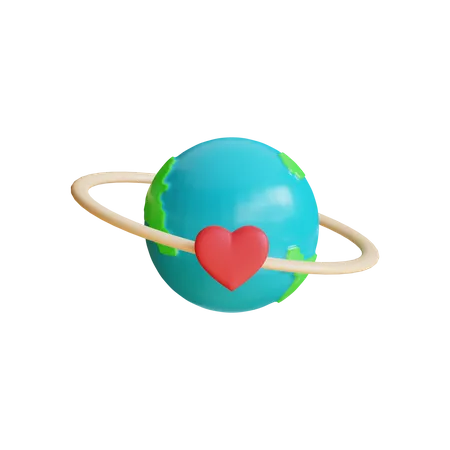 Aimer la terre  3D Illustration