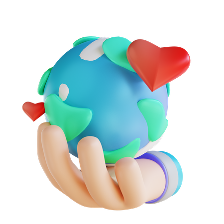 Aimer la terre  3D Illustration