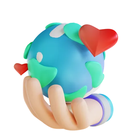 Aimer la terre  3D Illustration