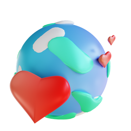 Aimer la terre  3D Illustration