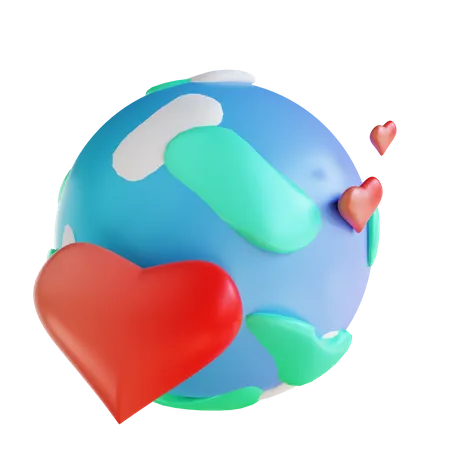 Aimer la terre  3D Illustration