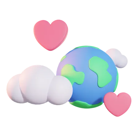 Aimer la terre  3D Icon