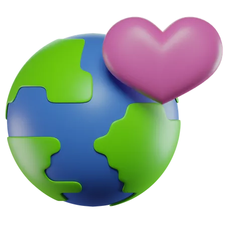 Aimer la terre  3D Icon