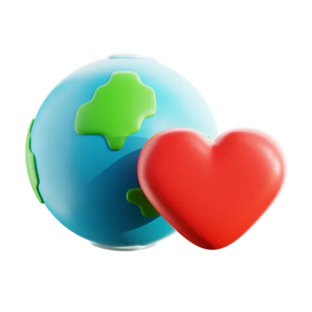 Aimer la terre  3D Icon