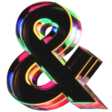 3 D Icon Of A Glass Ampersand Sign 3D Icon