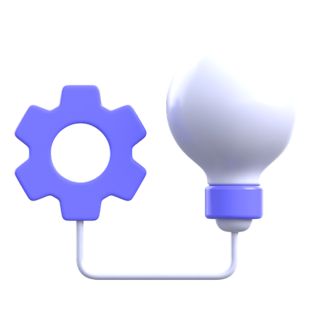 Ampoule à engrenages IA  3D Icon