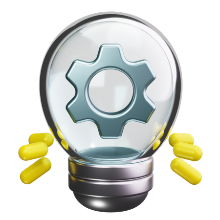 Ampoule avec engrenages  3D Icon