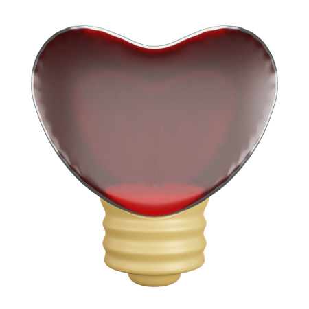 Ampoule en forme de coeur  3D Icon