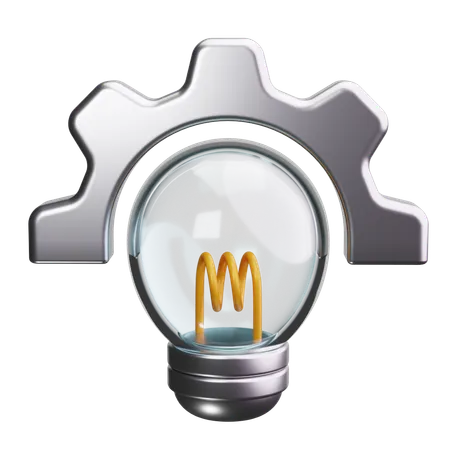 Engrenages d'ampoule  3D Icon