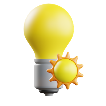 Ampoule à énergie solaire  3D Icon