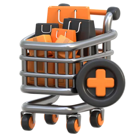 Agregar carrito  3D Icon