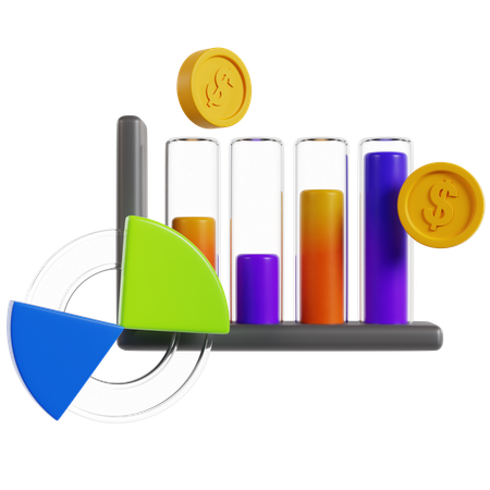 Analisando o crescimento financeiro  3D Icon