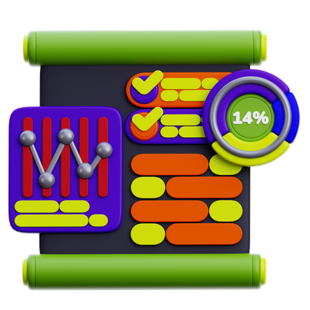 Apresentação analítica  3D Icon