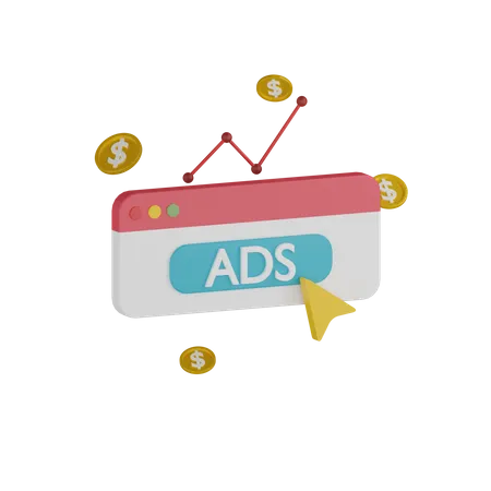 Análise de anúncios  3D Icon