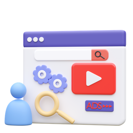 Análise de anúncios em vídeo  3D Icon