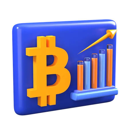 Análise de bitcoin  3D Icon